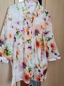 JUST WHITE flower print blouse UK 16