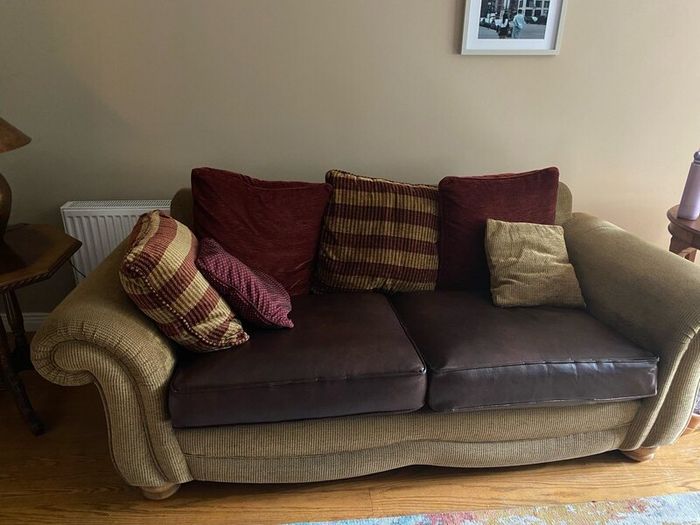Free. Must collect. Couch and armchair.