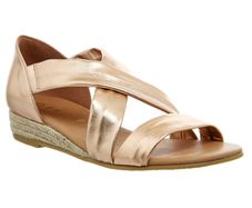Office Hallie Cross Strap Espadrilles Rose Gold