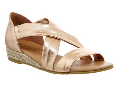 Office Hallie Cross Strap Espadrilles Rose Gold