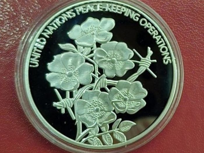 United nations, peacekeeping commerative coin.