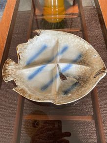 Glazed Stoneware Angel Fish Serving Dish