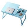 Laptop Bed Table with Foldable Legs & Cup Slot, Reading Holder Notebook Stand Breakfast Bed Tray Book Holder for Sofa, Bed, Terrace, Balcony (Blue) Image 4