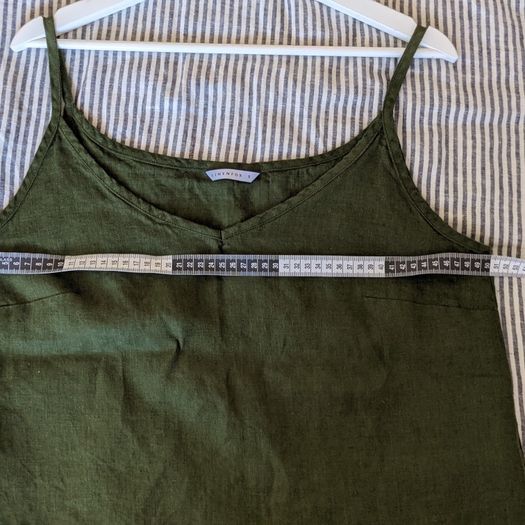 Linen camisole in forest green