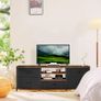 TV Stand Cabinet, TV Unit TV Console Table with 5 Drawers Storage Organizers, Entertainment Center with Open Shelf for Living Room, Bedroom (Black) Image 5