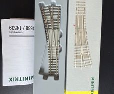 Minitrix 14538 Left Turnout with Concrete Ties