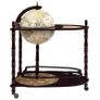 Freestanding Globe Bar Wind Stand Eucalyptus Wood Green Image 3