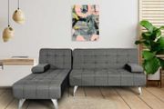 Fabric Corner Sofa Bed, Chaise Longue, aroa xs