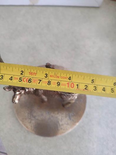 Vintage Brass effect Deer on circle base.