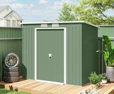Garden Storage Shed w/ window Double Door Green