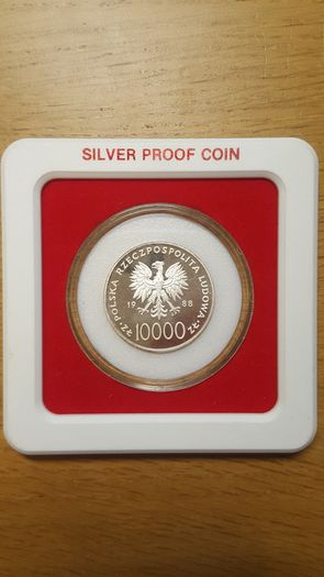 Poland 10000 zloty John Paul II 1988 rare silver coin