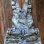 Denim dungaree shorts for girls size 6-7 Y Image 2