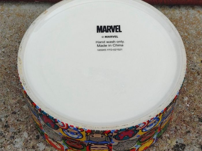 Marvel Pet Dish/bowl (slight Nick On Top).