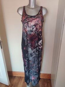 Tredy printed detailed maxi dress size UK14 EU42 Postage included