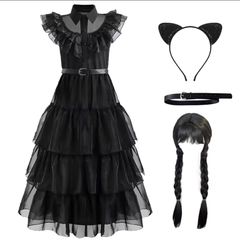Black Wednesday girls costume with accessories