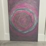 Pink and grey abstract painting Image 2