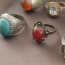 Antique Handmade Mix Brass with Mix Stone Glass Rings Lot Of 15 Image 7