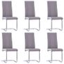 Cantilever Dining Chairs 6 pcs Taupe Fabric Image 5