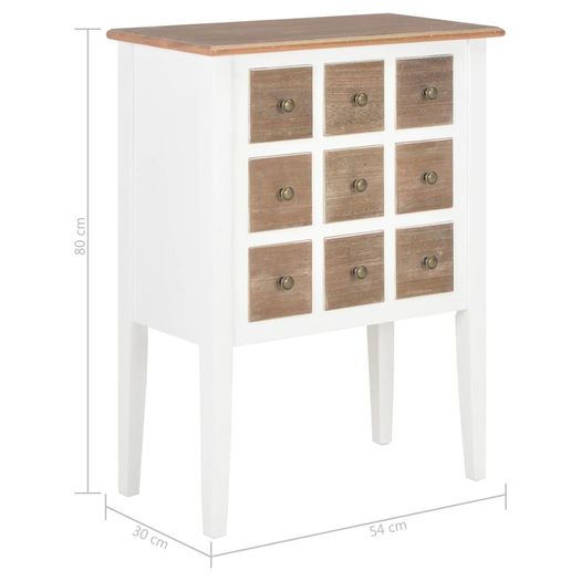 Sideboard White 54x30x80 cm Solid Wood