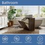 Bamboo Tilt Out Laundry Hamper, Bathroom Storage Cabinet with Hidden Removable Basket and 3 Sides Cutout Handles, Freestanding Kitchen Trash Can Cabinet, Walnut Image 5