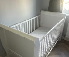 White Sleigh Cot Bed