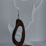 Rich Dark Wood Irregular Hoop Earrings Image 8