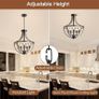 5 Light Farmhouse Chandelier Rustic Flush Mount Ceiling Light,Vintage Adjustable Height Hanging Pendant Lighting for Foyer Dining Room Image 6
