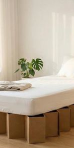 Foldable cardboard single bed