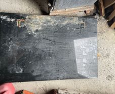 Black granite hearth