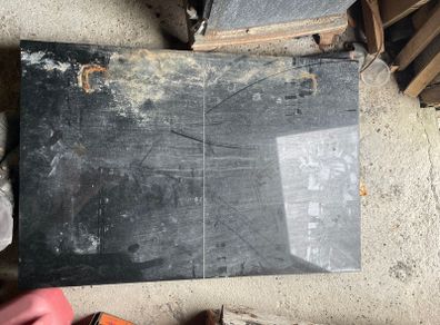 Black granite hearth