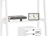Modern Ladder Style Shelf Bookcase White