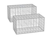 Wire Basket 100 x 30 x 30 cm Set of 2 silver