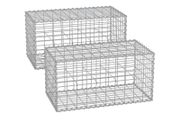 Wire Basket 100 x 30 x 30 cm Set of 2 silver