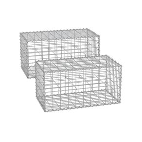 Wire Basket 100 x 30 x 30 cm Set of 2 silver