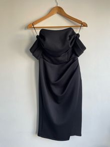 Miss Selfridge Petites strapless black dress size 8