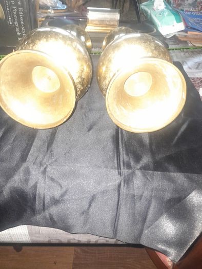 A Pair of Old Large Heavy Brass Vases