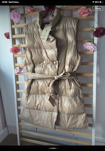 gilet Bnwt Azara beige tie belt gilet TU sizing