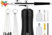 BRAND NEW Portable Cordless Rechargeable 0.3mm Auto Airbrush Gun with Air Compressor for Makeup,Nail Art,Cake Decor