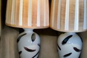 Pair of designer India Jane feather lamps