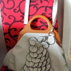 fab grey soft leather handbag