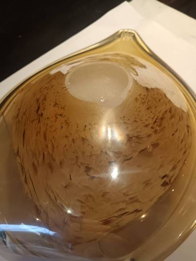 Large Murano Style Hand Blown Glass Dish
