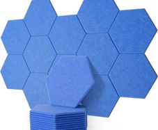 NEW SALE | 12 Pack High Density Hexagon Acoustic Panels,Acoustic Foam Panels 30 x 26 x1 cm Beveled Edge Tiles