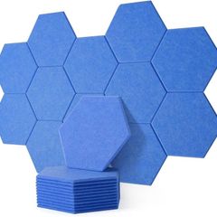 NEW SALE | 12 Pack High Density Hexagon Acoustic Panels,Acoustic Foam Panels 30 x 26 x1 cm Beveled Edge Tiles