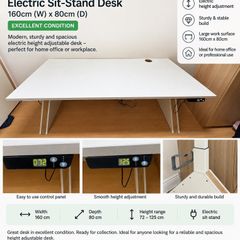 Electric Sit Stand Height Adjustable Desk 160cm x 80cm