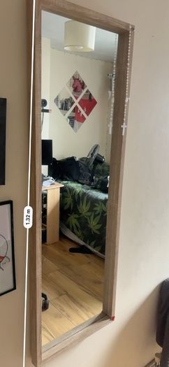 Full-Length Wall Mirror - Wood-Effect Frame