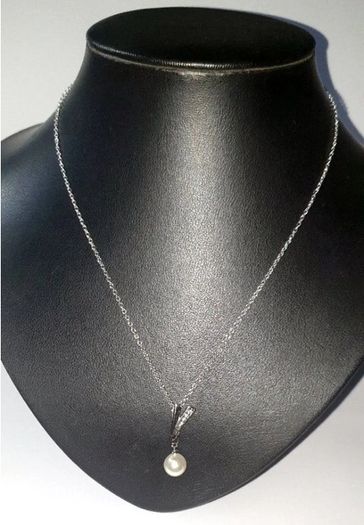 Vintage Hallmarked Silver Pearl & White Topaz