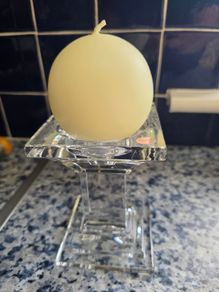 Crystal candle pillar with candle