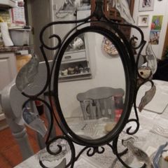 Vintage Wrought Iron free Standing Mirror