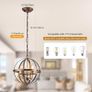 Pendant Light Industrial Globe Farmhouse Lighting Vintage Chandelier Spherical Hanging Ceiling Fixture for Kitchen Island Dining Table E14 Bronze 3 Light Image 3
