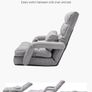 Floor Gaming Chair with 5 Position Adjustable Backrest Folding Sofa Chair with Armrests Gray Image 6
